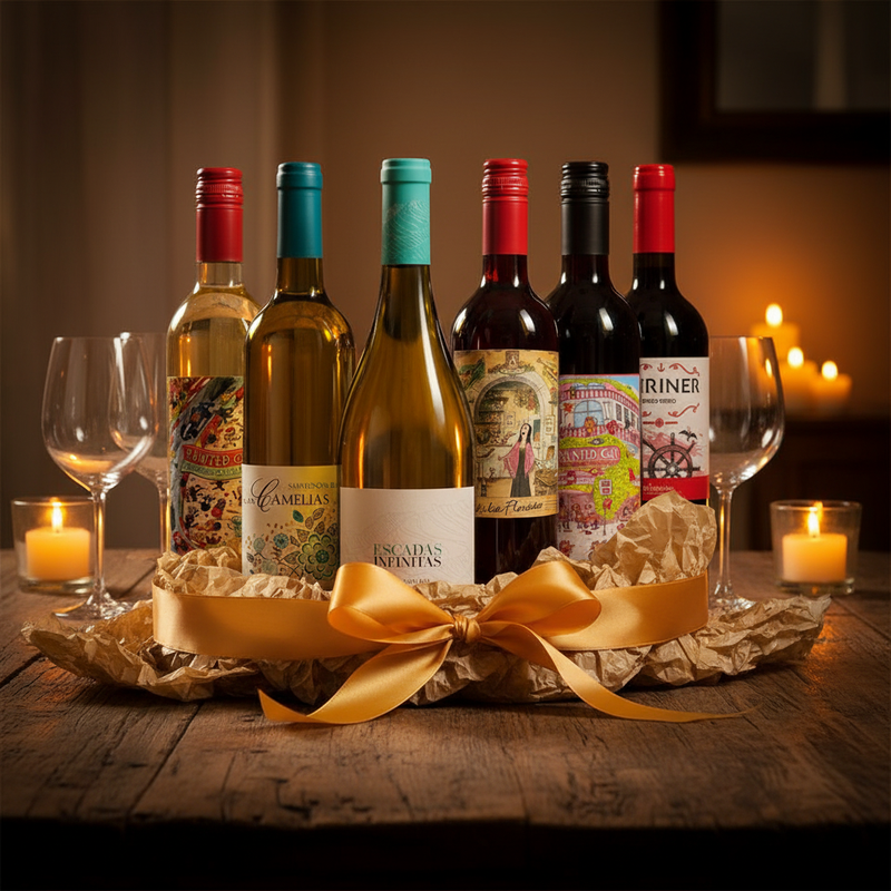 Wine gifts UK — BulkyWay mixed wine case in lifestyle gift setting