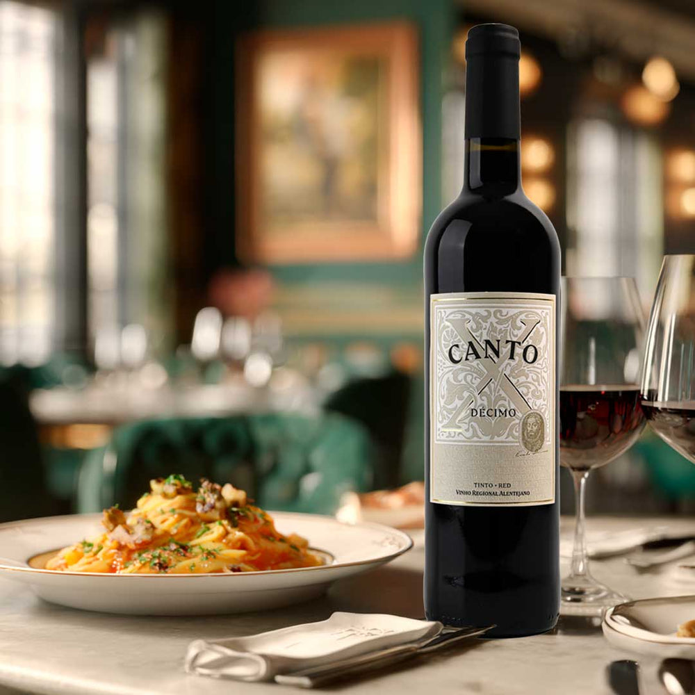 wine with chilli con carne uk - Canto X Red bottle beside a steaming bowl of chilli