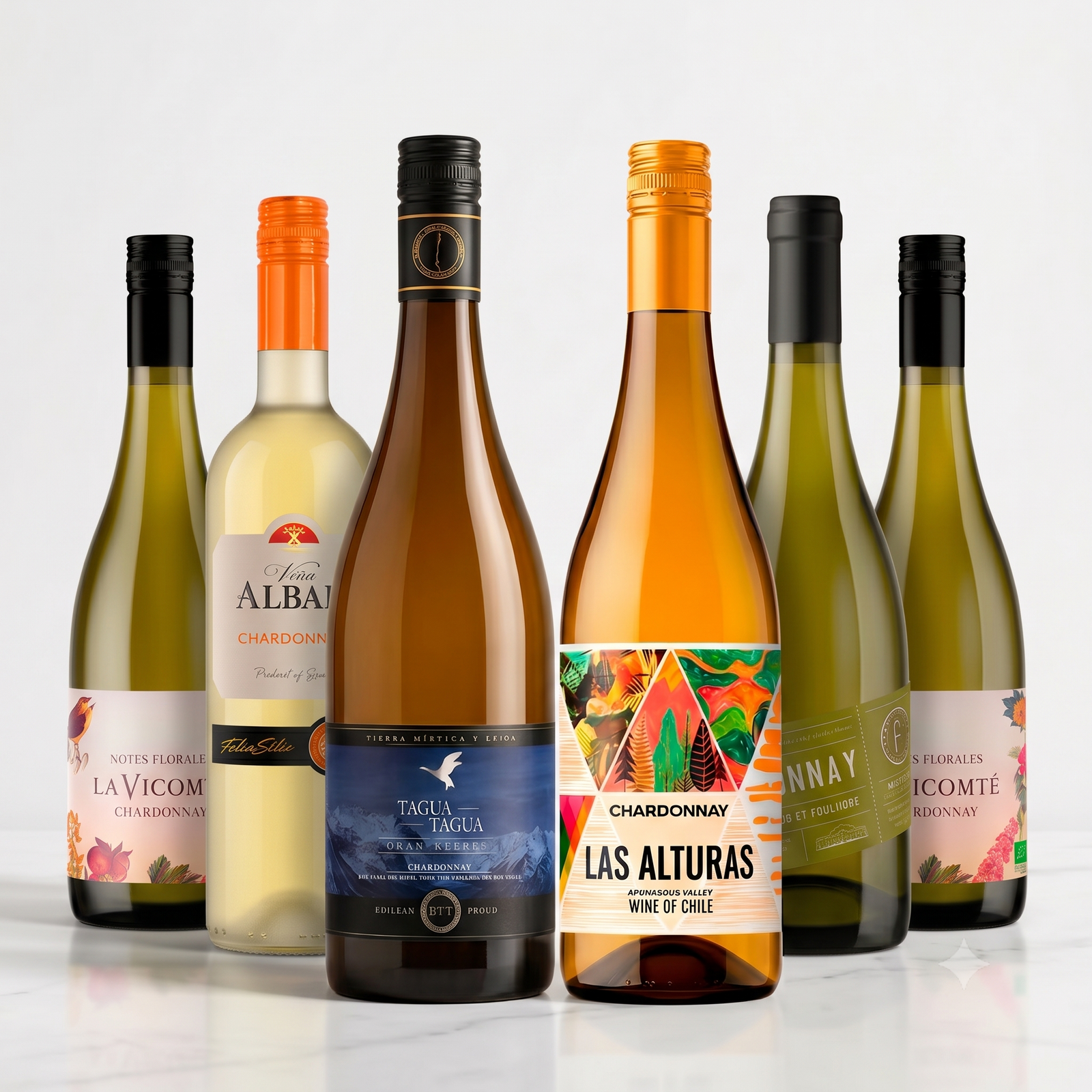 Mixed Chardonnay Wine Case 6 Bottles